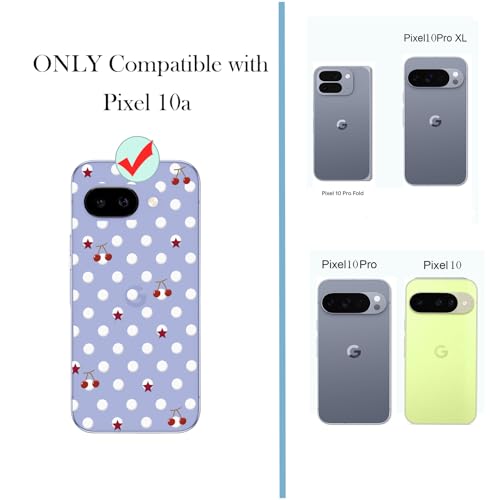 Unov for Pixel 10a Case, Clear with Design, Slim Fit Good Grip, Embossed Phone Case, Shockproof Protective Cover, Raised Camera Protection, Soft TPU, Polka Dots - color: Polka Dots