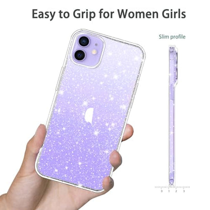 JJGoo Crystal Glitter Designed for iPhone 12 Case/for iPhone 12 Pro Case for Women, Sparkle Bling Shockproof Protective Thin Slim Case (6.1”) 2020, Clear Glitter - color: Bling