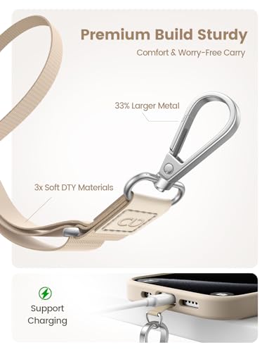 Lamicall Phone Lanyard Crossbody, Wide Adjustable Anti-Theft Strap 2 Pack - color: Beige