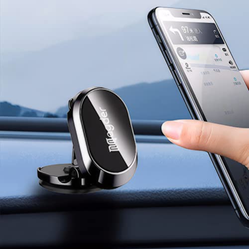 Magnetic Car Phone Holder, 360-Degree Rotating Dashboard Mount, Compatible with MagSafe, Universal Fit for iPhone, Samsung and All Smartphones