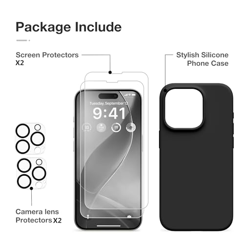GONEZ Magnetic for iPhone 15 Pro Max Case, Silicone Cover Black - color: Black, size: Iphone 15 Pro Max