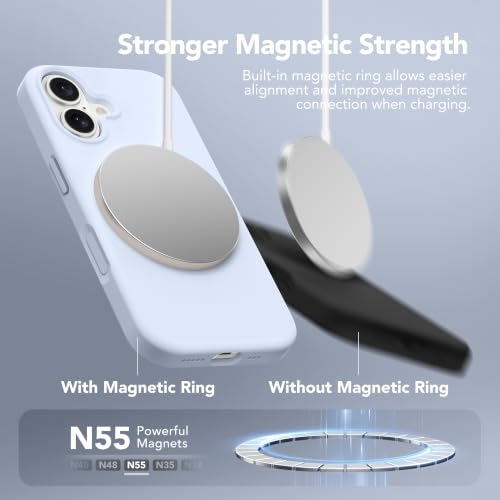 GONEZ Magnetic for iPhone 17 Case, Silicone Cover Baby Blue - color: Baby Blue, size: Iphone 17