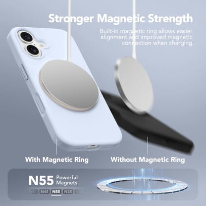 GONEZ Magnetic for iPhone 17 Case, Silicone Cover Baby Blue - color: Baby Blue, size: Iphone 17