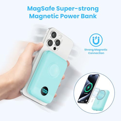 Magnetic Portable Charger for iPhone,10800mAh 25W PD Fast Charging Wireless Power Bank,4 Outputs Travel Essential Battery Pack for Magsafe,iPhone 18 Pro/18 Pro Max/17/16/15/14/13/12,Apple Watch,Green - color: Green