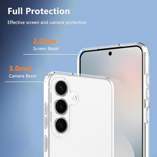 for Samsung Galaxy S25 FE Clear Case with 2 Pack Screen Protector, Shockproof Soft TPU Bumper and Hard PC Back Phone Case,Non-Yellowing,Anti-Scratch,Slim Fit Cover Case for Galaxy S25FE. - color: Samsung Galaxy S25 FE