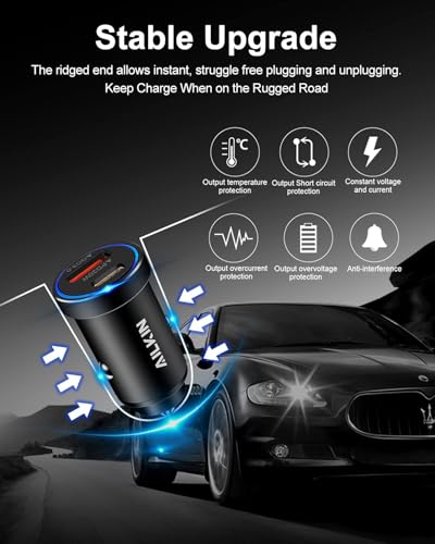 2Pack 12v USB Charger USBC Car Charger Adapter, Mini Car Phone Adapter USBC - color: Black