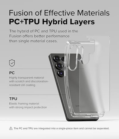 Ringke for Samsung Galaxy S25 Ultra Case [Fusion Matte Clear] | Oil & Dirt Resistant, Anti-Fingerprint Technology Prevents Oily Smudges, Frosted Coating Feels Velvety Soft - size: Galaxy S25 Ultra