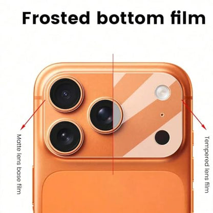 For iPhone 17 Pro Max Camera Lens Protector Hollow Lens Film Matte Scratch Resistance Guard Protector - 3 Packs