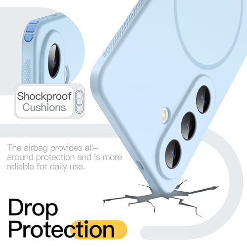 JETech Slim Magnetic Case for Samsung Galaxy S26, Anti-Slip, Sky Blue | Compatible with MagSafe, Full Camera Lens Protection, Soft TPU Cover, Shockproof - color: Sky Blue, size: Galaxy S26