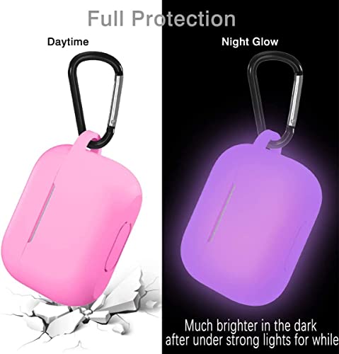 Lerobo for AirPod Pro Case, Silicone Cover with Keychain, Nightglow Purple - color: Nightglow Pink