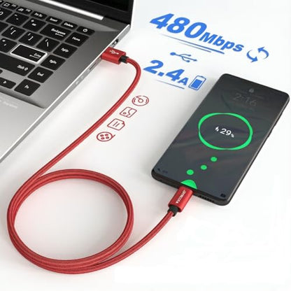 Bynccea 5 Pack USB C Cable 10ft Type C Charger Fast Charging Nylon Braided USB A to USB C Cable for Samsg Galaxy A15 A25 A35 A55 A54, S24 S23 S22 S21 S20 S10 S10E, Note 20 10, Moto G