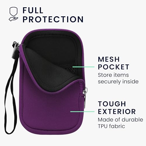 kwmobile Universal Phone Pouch Size L - 6.5" - Neoprene Smartphone Pouch with Zip - Water-Repellent Mobile Phone Case - Sleeve in Violet - color: violet, size: L - 6.5"