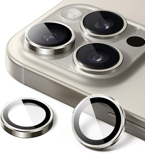 Camera Protector Metal Ring for iPhone 16 Pro/iPhone 16 Pro Max HD Tempered Glass Individual Lens Protective Cover, Grey - color: Grey