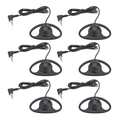PUSOKEI D Shape Earpiece Headset, 3.5mm Single Side Earphone Hook Earbud, Ergonomic Single Ear Hook Headphone for VoIP Calls, Video Conferences, Multimedia Playback (6pcs) - size: 6pcs