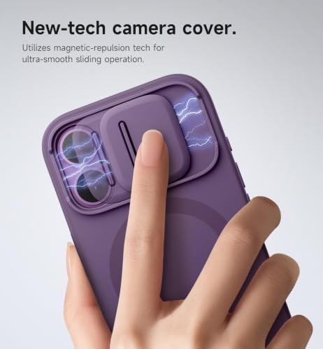 SURITCH for iPhone 17 Case with Camera Control Cover, Camera Slide Cover and Adjustable Kickstand, Compatible with MagSafe, Shockproof Bumper Protective Cases 6.3 Inch, Dark Purple - color: Dark Purple, size: IPhone 17-6.3"