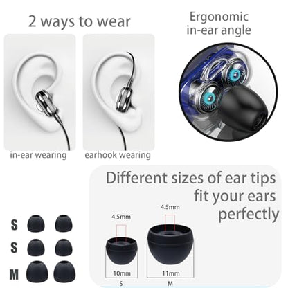 Teens Wired Earbuds with Case, 3.5mm Headphones for School, Windstorm - color: Windstorm
