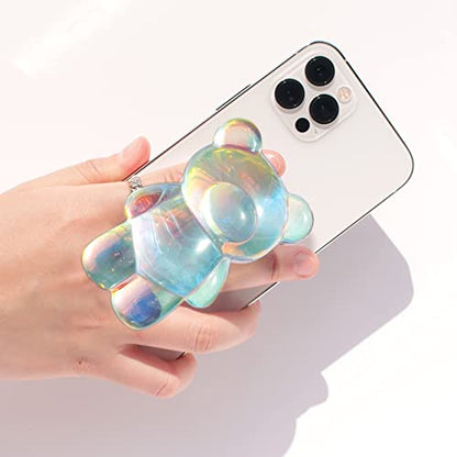 On The Grip 3D Gummy Bear Style Expandable Collapsible Mobile Phone Grip Stand Holder for Smartphone Tablet Cell Phone Accessory (Holographic)