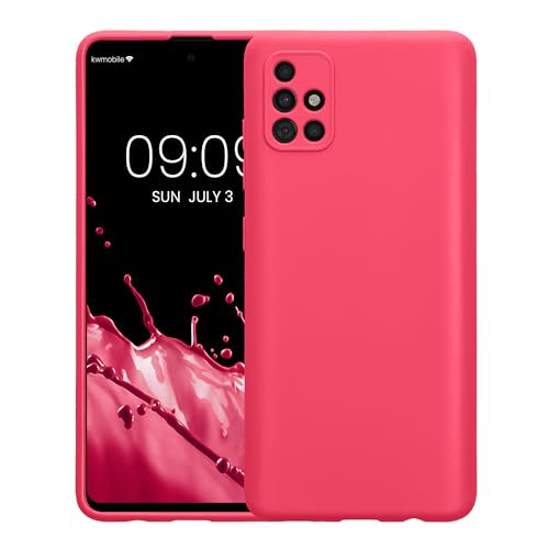 kwmobile Case Compatible with Samsung Galaxy A51 Case - Protective Slim TPU Phone Cover - Soft Matte Finish - Neon Pink - color: neon pink, size: Galaxy A51
