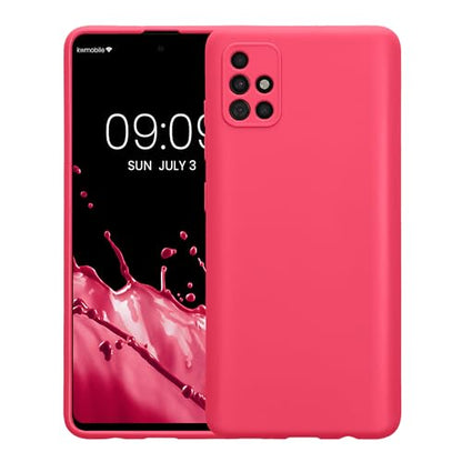 kwmobile Case Compatible with Samsung Galaxy A51 Case - Protective Slim TPU Phone Cover - Soft Matte Finish - Neon Pink - color: neon pink, size: Galaxy A51