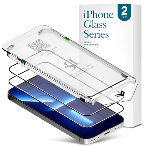 2 PACK Premium Glass Screen Protector for iPhone 13/13 Pro with [Easy Auto Dust Removal Installation Kit & Bubble Free] 3D Edge Full Coverage, 9H Hardness, Scratch Resistance, Shatterproof, - size: iPhone 13/13 Pro