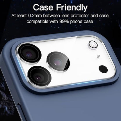 [3 Pack Camera Lens Protector For iPhone 17 Pro Max 6.9-Inch,9H Tempered Glass,Anti-Scratch,Case Friendly,Night Circle,No-Bubble HD Clarity,Full Cover - size: iPhone 17 Pro Max
