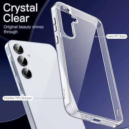 JETech Case for Samsung Galaxy A35, Anti-Yellowing, Clear | Shockproof Protection, Scratch Resistant Hard PC Back, Durable Transparent TPU Bumper - color: Clear, size: Galaxy A35
