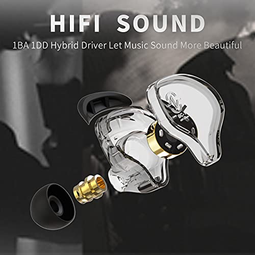 YINYOO CCZ Melody Gaming Earbuds Wired in Ear Hearphones with Microphone IEM HiFi Bass with 1DD 1BA Hybrid, Detachable Cable for Smartphones/PC/Tablet/Gaming/Video/Music/Calling (Blue, with mic) - color: Blue, size: 3.5mm-With Microphone, style: 3.5mm-Wit