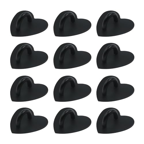 Phone Charm Hook Adhesive Phone Finger Grip Hook, Heart Shaped - color: Matte Black