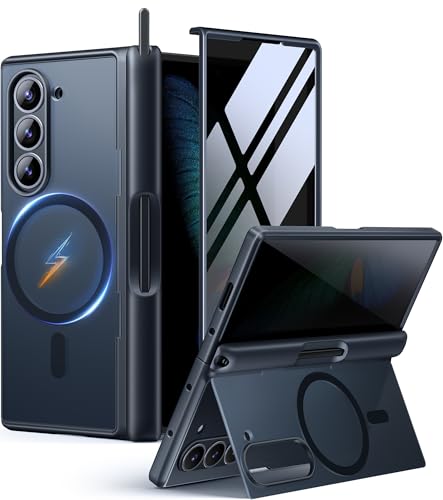 MOBOSI for Z Fold 6 Case with Privacy Screen Protector, Black - color: Black