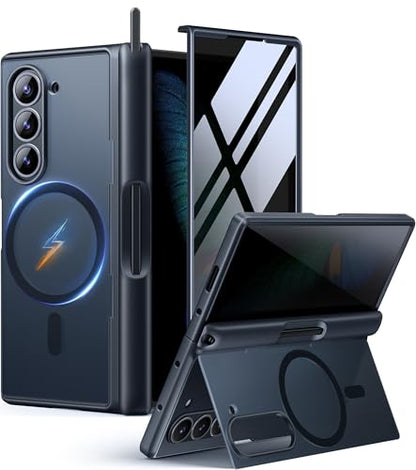 MOBOSI for Z Fold 6 Case with Privacy Screen Protector, Black - color: Black