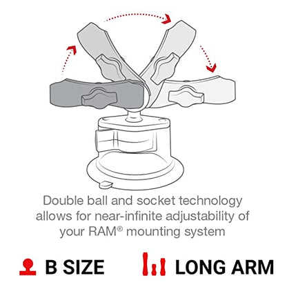 RAM MOUNTS X-Grip Large Phone Mount with Long Arm Twist-Lock Suction Cup - style: Long Arm