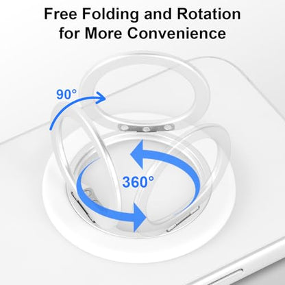 Phone Ring Grip, 360°Rotation Phone Grip Stand Finger Ring Kickstand for iPhone 17 Pro Max 16 15 14 13 12 (White)