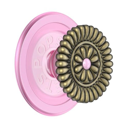 PopSockets Phone Grip for MagSafe, Magnetic Holder- Stamped Pink - color: Enamel Stamped Pink, style: MagSafe