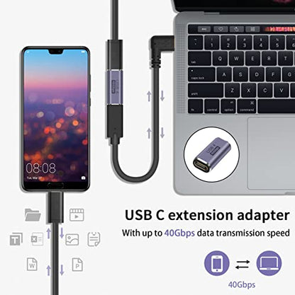 Duttek USB C Extender Adapter, USB C Coupler 40Gbps,100W PD and 8K@60Hz Video Display, Type C to Type C Adapter for Steam Deck, MacBook,Thunderbolt ect (3 Pack) - style: Three Styles USB C Adapter