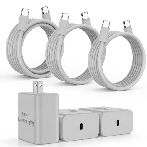 Fast Charger for iPhone 17 Pro Max, Super Fast USB C (6+6+10) FT Cables - color: Grey