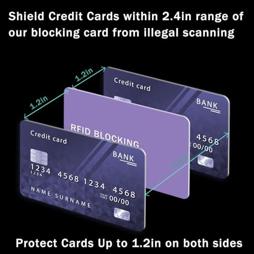 RFID Blocking Card - 3 Pack, Contactless NFC Credit Card ID Protection Safe Bank Card Passport Entire Wallet Purse Shield Protector Blocker Guard (Pack of 3, Purple) - color: Purple/3 cards