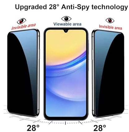 2 Pack for Samsung Galaxy A15 Privacy Screen Protector [Not Glass], Anti-Spy Flexible TPU Film HD Ultra-Thin Bubble Free Case Friendly Full Coverage Hydrogel Film for A15 6.5-inch