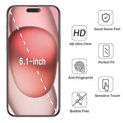 2 Pack Privacy Screen Protector for iPhone 15 6.1 inch - size: iPhone 15 6.1-inch