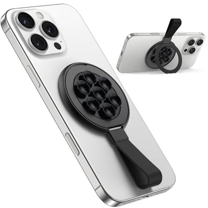 TAURI for Magsafe Suction Phone Grip - Universal Magnetic Suction Grip, 360° Rotating Hands-Free Holder, Silicone Suction Grip for iPhone 17 Pro Max/16/Android/S25,Black - color: Black
