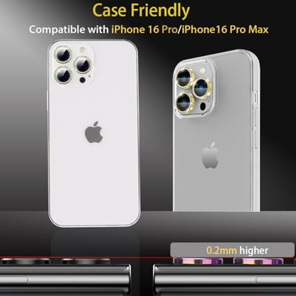 Camera Lens Protector for iPhone 16 Pro/16 Pro Max, Diamond Gold - color: Diamond Gold