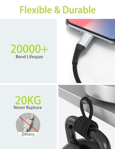 USB C to Lightning Cable 3FT, 3 Pack iPhone Charger Cord, MFi Certified 3 Foot iPhone Cable PD Fast Charging for Apple iPhone 14 13 12 11 Pro Max Xs 8 7 6 5 Plus iPad Air Mini - size: 3 Feet