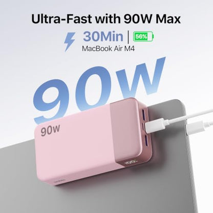 NOBIS Portable Charger 20000mAh 90W Laptop Power Bank - color: Pink