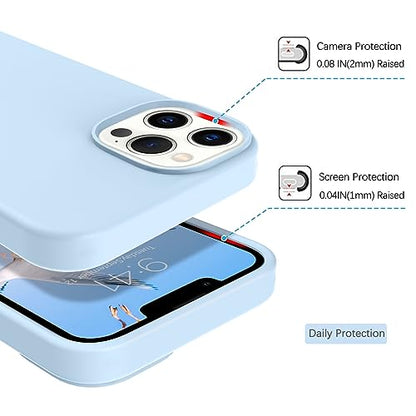 GUAGUA Compatible with iPhone 13 Pro Max Case Liquid Silicone Soft Gel Rubber Slim Microfiber Lining Cushion Texture Cover Shockproof Protective Phone Case for iPhone 13 Pro Max 6.7 Inch, Light Blue - color: Light Blue, size: iPhone 13 Pro Max