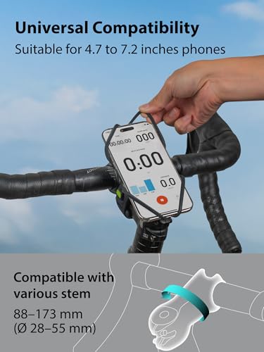 Bone Bike Tie 6 Pro, Universal Bike Phone Stem Mount for 4.7"-7.2" Phones