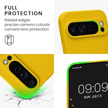 kwmobile Case Compatible with Google Pixel 9 Pro XL Case - Protective Slim TPU Cover with Soft Matte Finish - Radiant Yellow - color: Radiant Yellow