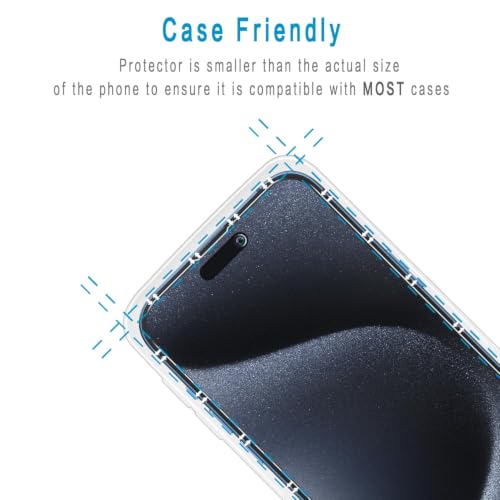 Privacy Screen Protector for iPhone 15 Pro Max Tempered Glass - size: iPhone 15 Pro Max 6.7-inch