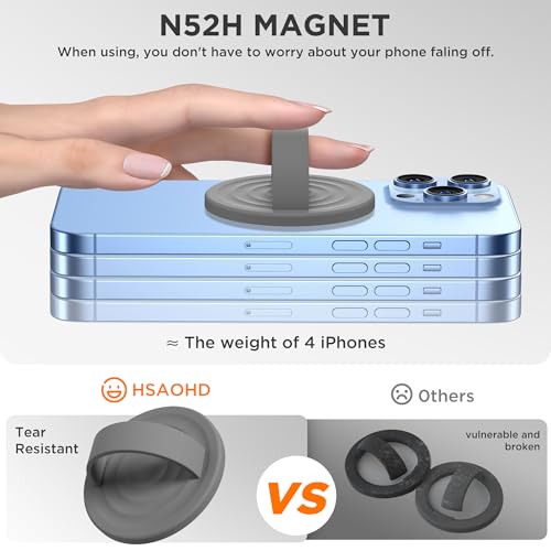 Upgraded Magnetic Phone Grip, Liquid Silicone Soft and Portable, Removable Finger Loop Ring Grip Holder for iPhone, Strong Magnetic Attraction, Compatible with MagSafe Phone Case, Space Gray - color: Space Gray