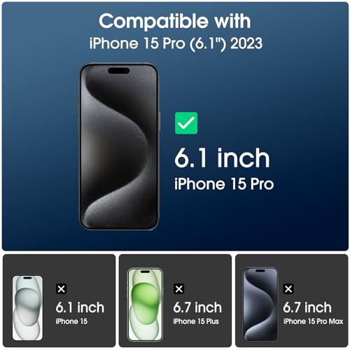amFilm OneTouch for iPhone 15 Pro Screen Protector 6.1'' Tempered Glass - size: 15P-6.1“