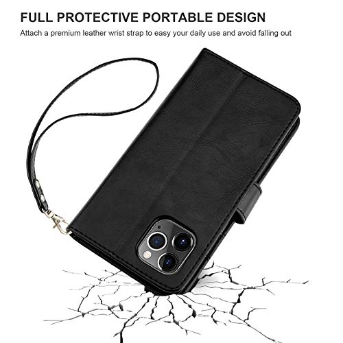 Bocasal Detachable Wallet Case Card Holder for iPhone 11 Pro Max Black - color: Black
