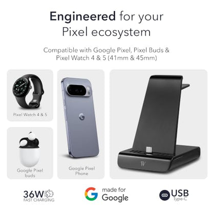 Wasserstein 3-in-1 Charging Station for Pixel, Buds, and Pixel Watch 4 & 5
